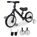 Justerbar barnesykkel med pedaler svart