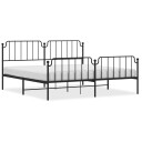 vidaXL Sengeramme i metall med hode- og fotgavl svart 193x203 cm 8721012212206