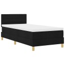  Box Spring Bed med madrass Svart 90x200 cm Stoff