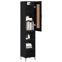 vidaXL Highboard svart 34,5x34x180 cm konstruert tre 8720845497446