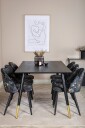 Venture Home   Spisegruppe Dipp med 6 stk. spisestoler Velvet   Svart