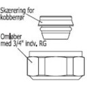 15 mm muttersett for kobber og stål, sett med 2