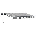 vidaXL Manuell markiseramme med LEDs Antrasitt og Hvit 3,5 x 2 m