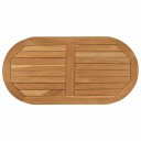 vidaXL Bordplate 80 x 40 x 2,5 cm Oval Massivt Teaktre Naturlig