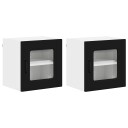  Kjøkkenskap 2 pcs Svart 40 x 31 x 40 cm Konstruert tre