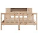  Seng med bokhylle uten madrass 140x200 cm heltre furu 3321657