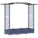 vidaXL Hevet Bed med Trellis og Tak Grå 169 x 40 x 123 cm PP