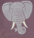 DYR Cph Collegegenser   Dyrebelg   Grey Plum Elefant m. Glitter   DYR   4 år (104)   Collegegenser Bordeaux Lilla Sølv