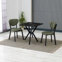 Krylor spisegruppe bord 70 cm + 2 stoler - Grønn Svart
