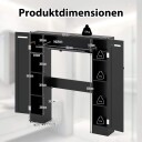 Baderomsskap over toalett justerbare hyller svart