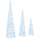  Juletre med 90 LED 3 pcs Kaldhvit 20 x 20 x 80 cm Akryl