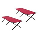 Sammenleggbar camping seng 2 pcs Rød 210 x 80 x 46 cm