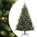  Kunstig hengslet juletre med 300 LED lys grønn 240 cm PVC og PE