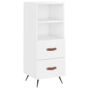 vidaXL Skjenk høyglans hvit 34,5x34x90 cm konstruert tre
