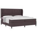  Box Spring Seng med Madrass i Mørk Brun 200x200 cm Stoff