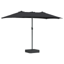  Hageparasol Svart 385 x 209 x 244 cm stoff