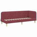  Hjørnesengramme med hodegjerde Vinrød 80 x 200 cm stoff