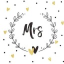 Mr&Mrs serviett 20pk   Hvit sort