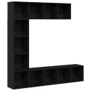 Bokhyller 3 stk Svart Eik 36x30x143 cm Konstruert Tre