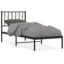 vidaXL Sengeramme i metall med hodegavl svart 75x190 cm 8721012249608