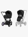 Cybex E Priam Matt Black Med Liggedel Sepiablack