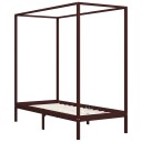 vidaXL Himmelsengeramme mørkebrun heltre furu 100x200 cm