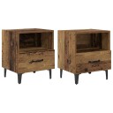  Nattbordskap 2 pcs Gammelt tre 40 x 35 x 47.5 cm Konstruert tre