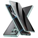 Samsung Galaxy S24 Ultra Magnetisk Deksel med Herdet Glass Privacy Grønn