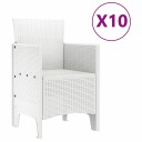 Hage spisestue sett 11 pcs Hvit 250 x 100 x 73 cm Poly Rotting