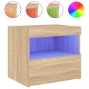  Nattbord med LED sonoma eik 50x40x45 cm 8721012253513