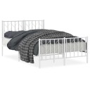 vidaXL Sengeramme i metall med hode- og fotgavl hvit 120x190 cm 8721012250345