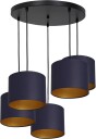 Luminex Hengelampe Soho sylindrisk rund 5 lysk blå/gull