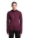 Icebreaker Wom Mer  300 Realfleece Desc Ls Zip Hoo Dk Berry L
