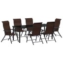 7 Delt Hagemøbelsett Brun Poly Rattan
