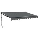 vidaXL Uttrekkbar markise antrasitt 3x2,5 m stoff og aluminium
