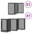 Vidaxl Hundeport Sammenleggbar 9 Paneler Svart 450 cm Poppeltre