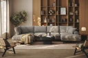 Copenhagen Premium 5 personers Venstrevendt U formet Dyb Sofa med Divan og Chaiselong i Chenille   Grå