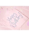 20 stk Rosa Bursdagsservietter med Holografisk trykk 33x33 cm