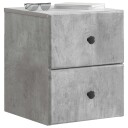  Vegghengt Nattbord med skuff 2 pcs Betonggrå 34,5 x 33 x 40 cm