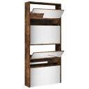  Skoskap med speil 4 lag røkt eik 63x17x134 cm 8721012989177