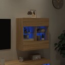 vidaXL Vegghengt TV-benk med LED sonoma eik 58,5x30x60,5 cm 8721012256781