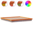  LED-sengeramme voksbrun 200x200 cm heltre furu 8721012362352