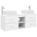 vidaXL Baderomsskapsett 3 stk. Hvit 49,5 x 41 x 63 cm Konstruert tre