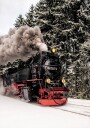 Steam Train in Snowy Forest Plakat Plakat / 50x70cm
