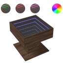  Salongbord med LED brun eik 50x50x45 cm konstruert tre 847531