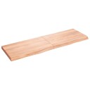 vidaXL Vegghylle lysebrun 160x50x6 cm behandlet heltre eik