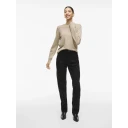 Vila Ril O-Neck Long Sleeve Knit Top Beige XL