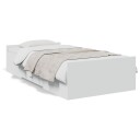  Sengeramme med skuffer hvit 90x190 cm konstruert tre 8721102619953
