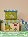 Rice Large Set of 3 Toy Baskets Dinosaur Theme