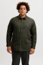 Jack & Jones Plus   Skjorte Jjefield Melange Shirt Ls Sn Pls   Grønn